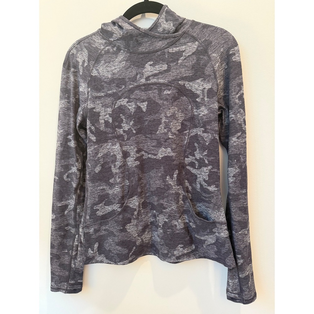 Women Size 6 Lululemon hoodie On Repeat Rulu Incognito Camo HTR Black pattern - Picture 1 of 4